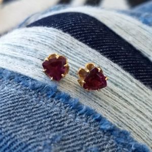 Antique 14k Rhodolite Garnet studs earrings
